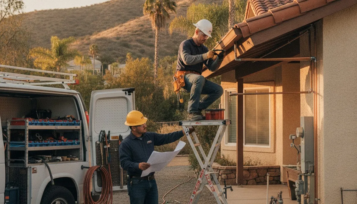 Plumber repairing a leak in La Jolla, CA for a professional plumbing service