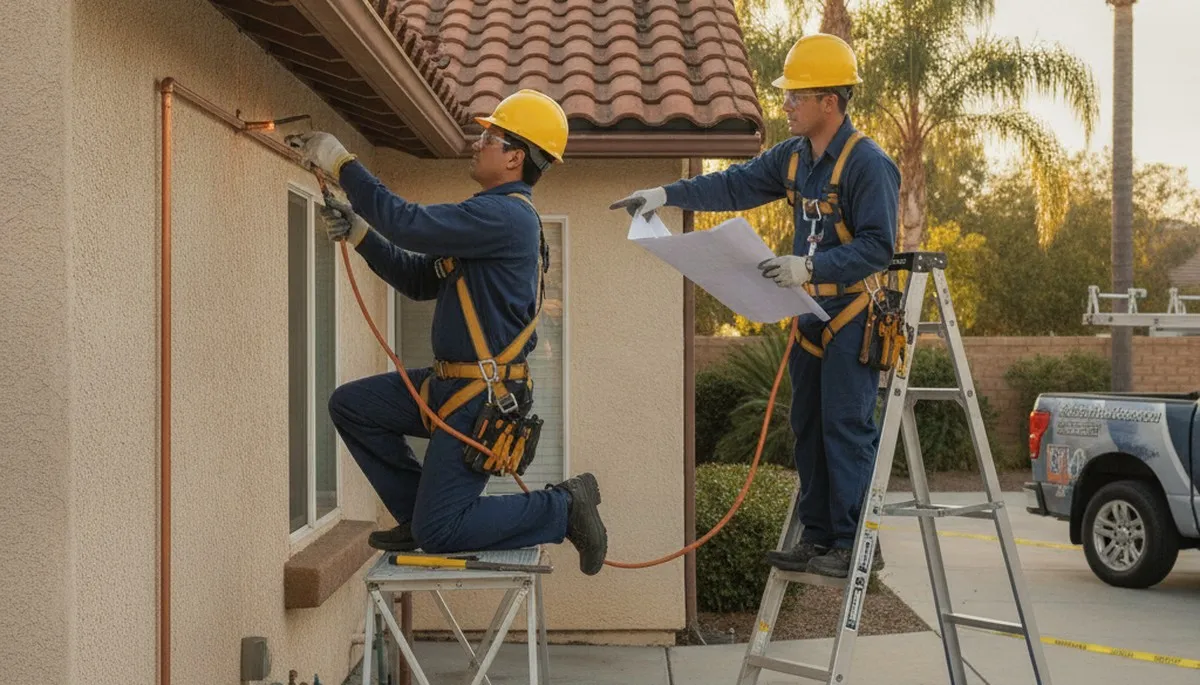 Plumber repairing a leak in La Jolla, CA for plumbing repair service
