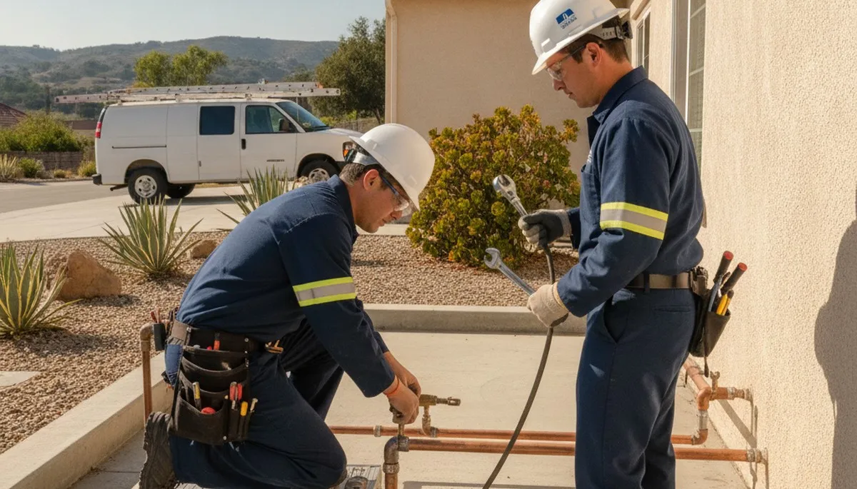 Plumber repairing a leak in La Jolla, CA for reliable plumbing repair service