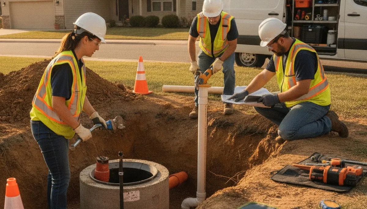 La Jolla, CA septic repair technician inspecting a residential system for coastal soil issues